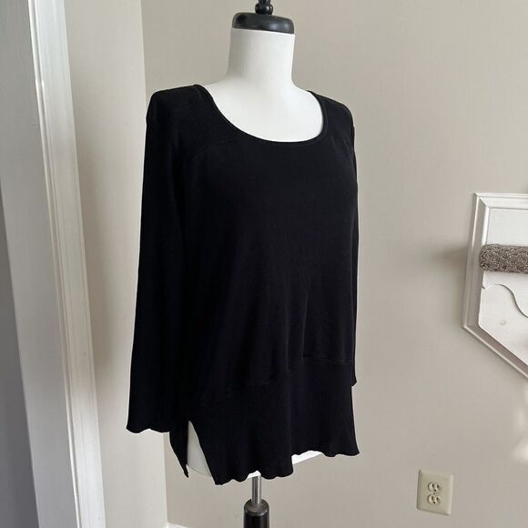 Exclusively MISOOK black Scoop Neck Knit Top Pullover Sweater minimalist capsule - Picture 10 of 10